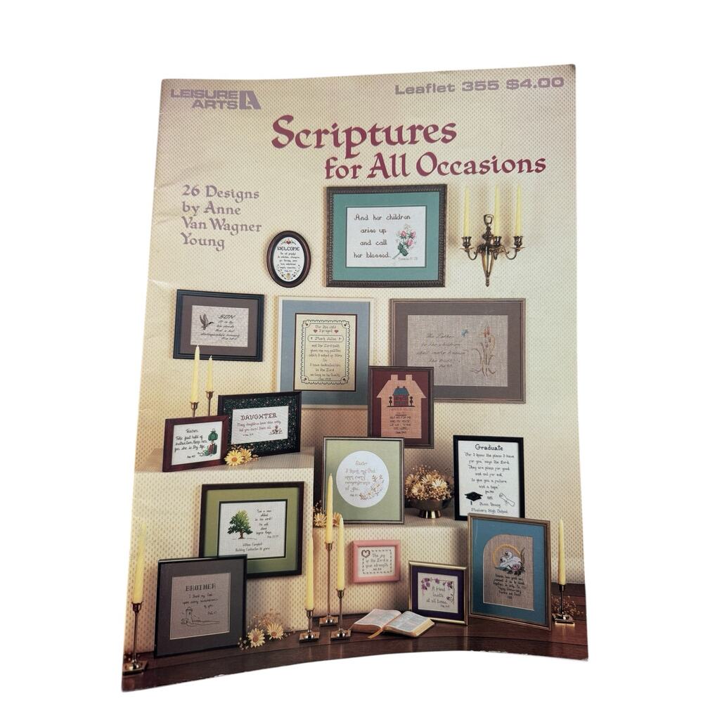 Vintage Scriptures for All Occasions Cross Stitch Design Booklet 355 26 patterns